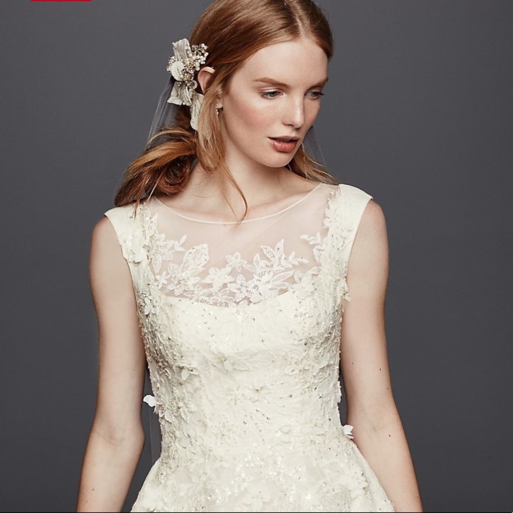 Oleg Cassini Cap Wedding Dress Ivory Size …